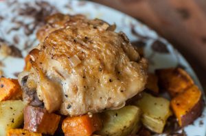 apple cider braised chicken thighs