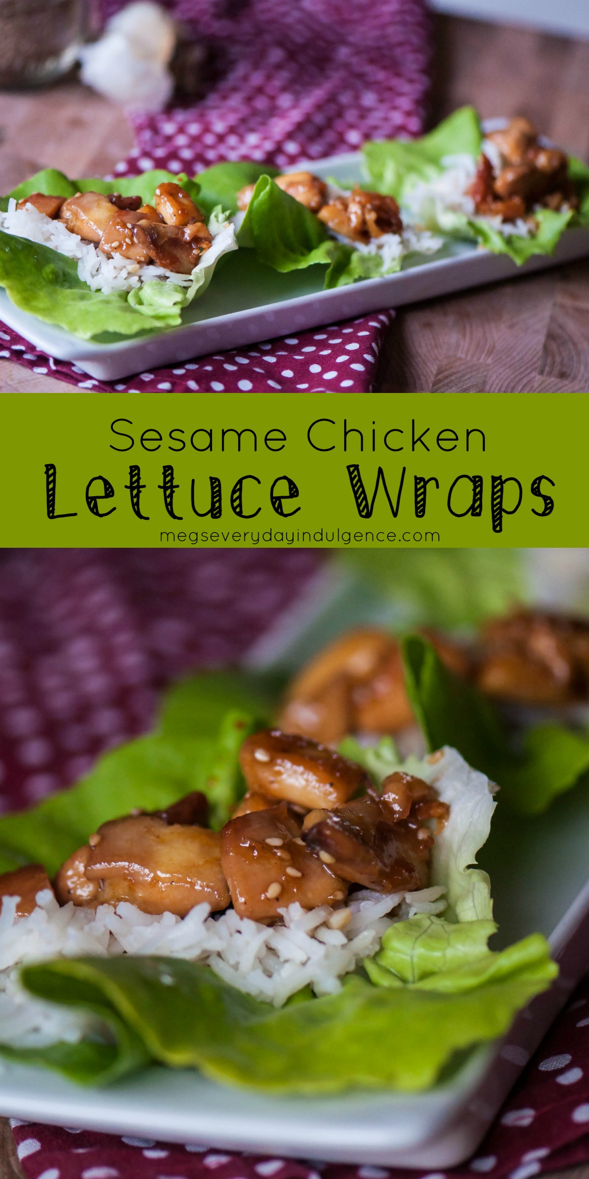 Sesame Chicken Lettuce Wraps - Meg's Everyday Indulgence
