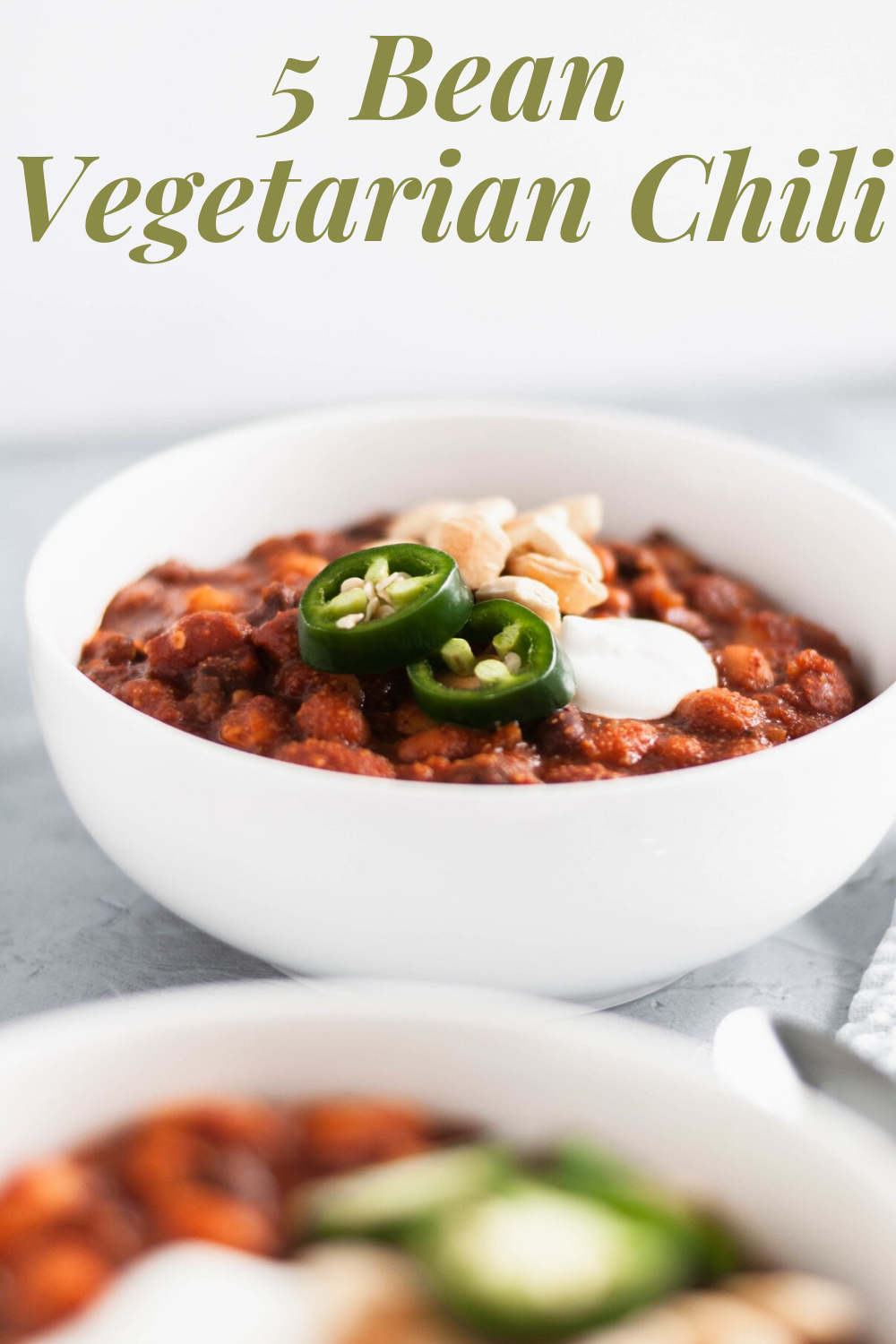 5 Bean Vegetarian Chili - Meg's Everyday Indulgence