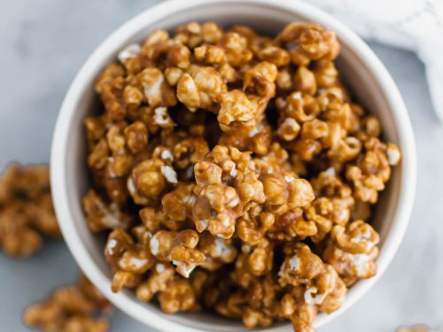 Salted Caramel M&M Popcorn